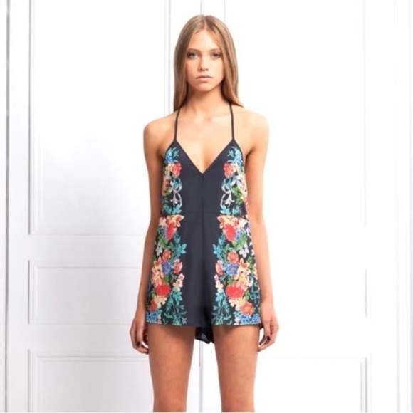 Keepsake Botanical Navy Floral Playsuit Romper Sz Small - Picture 1 of 15
